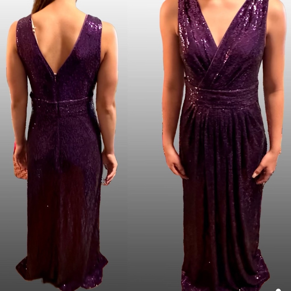 Deep Purple Sequin Evening Gown
